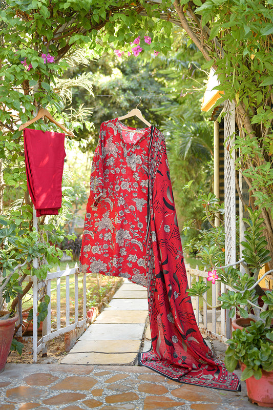 Nuray Slub Khaddar Three Piece D-06