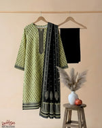 MURASHE Rijja AA-131 premium unstitched lawn suit with intricate fabric and design, displayed flat in natural light.