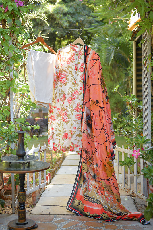 Nuray Slub Khaddar Three Piece D-04