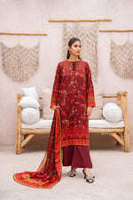Salwa MFDS-E4-SA-3P-10 Cross Slub Lawn Three Piece - MURASHE