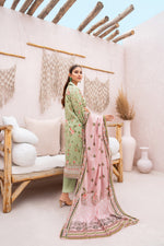 Salwa MFDS-E4-SA-3P-01 Cross Slub Lawn Three Piece - MURASHE