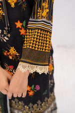 Gull-e-Noor MFDS-D4-GN-3P-09 Slub Lawn Three Piece - MURASHE