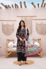 Salwa MFDS-E4-SA-3P-06 Cross Slub Lawn Three Piece - MURASHE