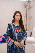 Salwa MFDS-E4-SA-3P-03 Cross Slub Lawn Three Piece - MURASHE