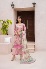 Salwa MFDS-E4-SA-3P-04 Cross Slub Lawn Three Piece - MURASHE