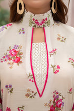 Salwa MFDS-E4-SA-3P-02 Cross Slub Lawn Three Piece - MURASHE