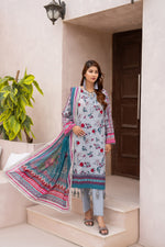 Salwa MFDS-E4-SA-3P-08 Cross Slub Lawn Three Piece - MURASHE