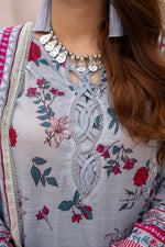 Salwa MFDS-E4-SA-3P-05 Cross Slub Lawn Three Piece - MURASHE