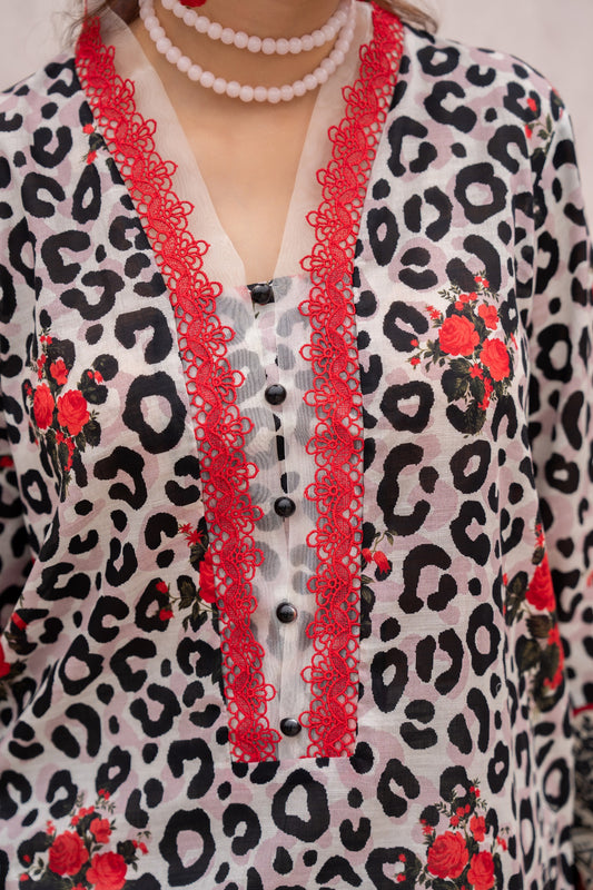 Salwa MFDS-E4-SA-3P-09 Cross Slub Lawn Three Piece