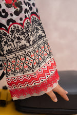 Salwa MFDS-E4-SA-3P-09 Cross Slub Lawn Three Piece - MURASHE