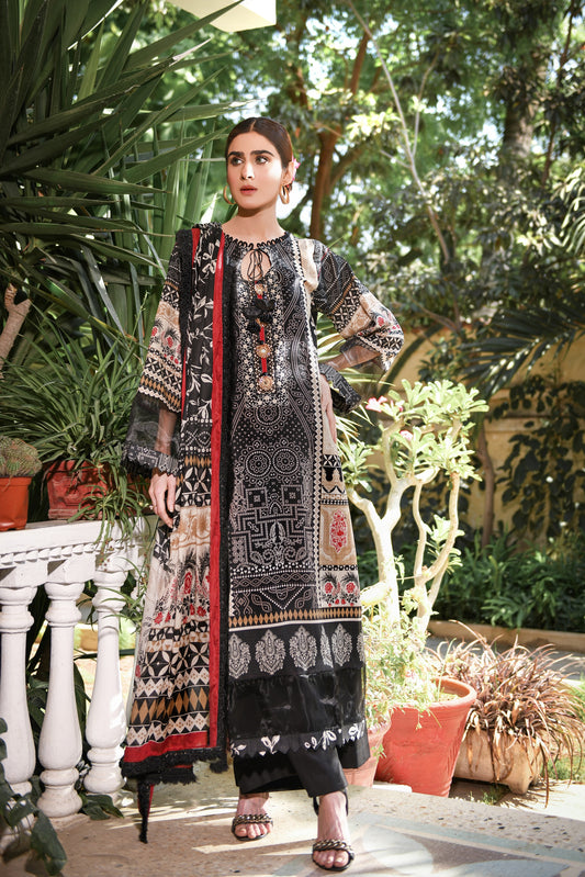 ZUHAL MFDS-i4-ZU-3P-02 Doria Lawn Three Piece