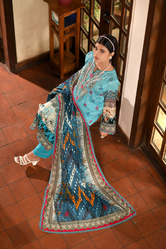 Zayna MFDS-J4-ZA-3P-06 Slub Lawn Three Piece