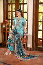 Zayna MFDS-J4-ZA-3P-06 Slub Lawn Three Piece - MURASHE