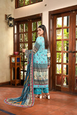 Zayna MFDS-J4-ZA-3P-06 Slub Lawn Three Piece - MURASHE