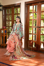 Zayna MFDS-J4-ZA-3P-10 Slub Lawn Three Piece - MURASHE