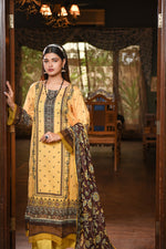 Zayna MFDS-J4-ZA-3P-04 Slub Lawn Three Piece - MURASHE