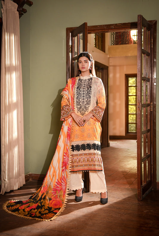 Zayna MFDS-J4-ZA-3P-07 Slub Lawn Three Piece