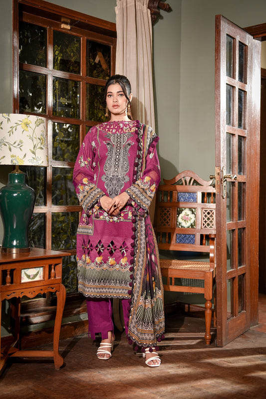 Zayna MFDS-J4-ZA-3P-09 Slub Lawn Three Piece