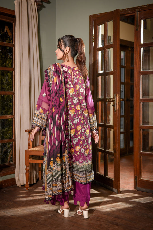 Zayna MFDS-J4-ZA-3P-09 Slub Lawn Three Piece