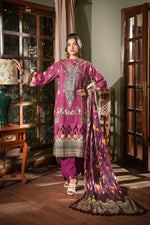 Zayna MFDS-J4-ZA-3P-09 Slub Lawn Three Piece - MURASHE