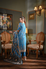 Zayna MFDS-J4-ZA-3P-08 Slub Lawn Three Piece - MURASHE