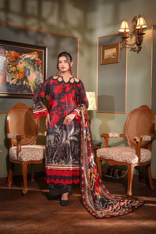 Zayna MFDS-J4-ZA-3P-05 Slub Lawn Three Piece