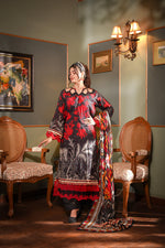 Zayna MFDS-J4-ZA-3P-05 Slub Lawn Three Piece - MURASHE