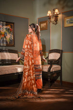 Zayna MFDS-J4-ZA-3P-02 Slub Lawn Three Piece - MURASHE