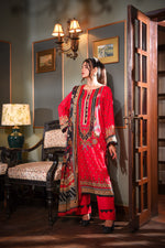 Zayna MFDS-J4-ZA-3P-03 Slub Lawn Three Piece - MURASHE