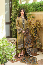 Manha MFDS-B4-MA-08 Cross Slub Lawn Three Piece - MURASHE