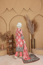 Imsha Doria Lawn 3 Piece D-03 by Murashe featuring digital printed slub lawn shirt, lawn voil dupatta and cotton trousers