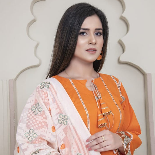 Vital V2 Luxury Embroidered Lawn MFD-23-V2-01 - Orange