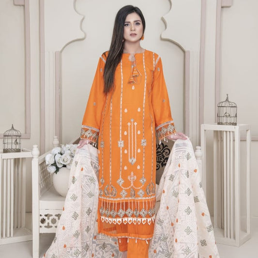 Vital V2 Luxury Embroidered Lawn MFD-23-V2-01 - Orange