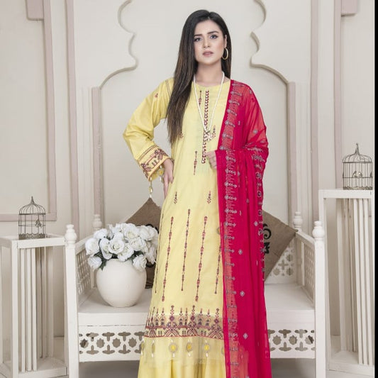 Vital V2 Luxury Embroidered Lawn MFD-23-V2-02 - Yellow