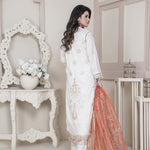 Vital V2 Luxury Embroidered Lawn MFD-23-V2-07 - White - MURASHE