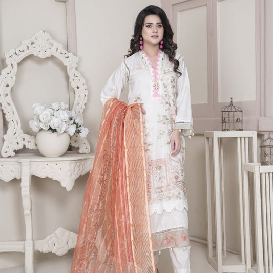 Vital V2 Luxury Embroidered Lawn MFD-23-V2-07 - White