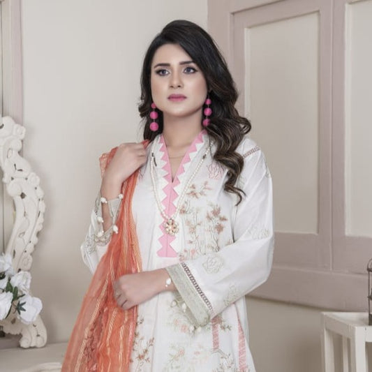 Vital V2 Luxury Embroidered Lawn MFD-23-V2-07 - White