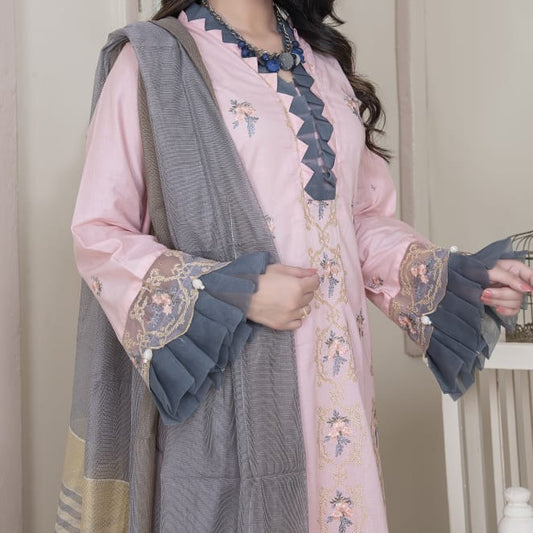 Vital V2 Luxury Embroidered Lawn MFD-23-V2-09 - Pink