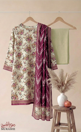 Rijja AA-136 Premium Unstitched Lawn Suit