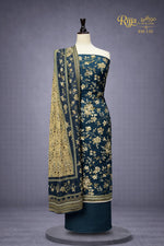 Murashe Rijja RM-150 premium unstitched lawn suit with intricate fabric and vibrant colors, displayed flat for sewing or styling.