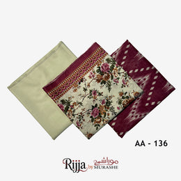 Rijja AA-136 Premium Unstitched Lawn Suit - MURASHE