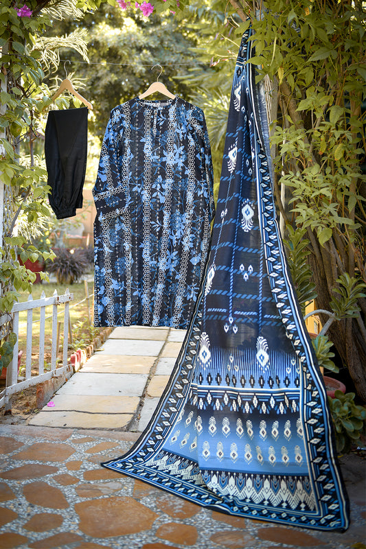Nuray Slub Khaddar Three Piece D-02