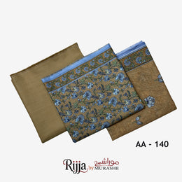 Rijja AA-140 Premium Unstitched Lawn Suit - MURASHE