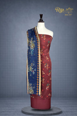 Rijja RM-197 Premium Unstitched Lawn Suit