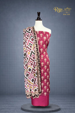 Rijja RM-199 Premium Unstitched Lawn Suit