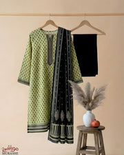 MURASHE Rijja AA-131 premium unstitched lawn suit with intricate fabric and design, displayed flat in natural light.
