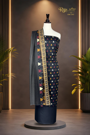 MURASHE Rijja RM-205 premium unstitched lawn suit with intricate fabric and detailed embroidery, ideal for traditional summer wear.