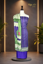 MURASHE Rijja RM-206 premium unstitched lawn suit with intricate embroidery in vibrant colors, displayed on a hanger.