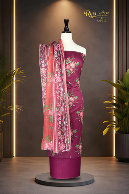Rijja RM-210 Premium Unstitched Lawn Suit
