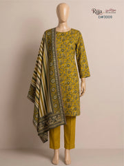 3 Piece - Unstitched Khaddar – D#3009